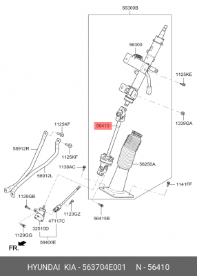 Вал карданный KIA Bongo 3 (06-) (2WD) колонки рулевой OE 563704E001 HYUNDAI KIA