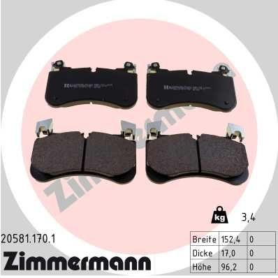 колодки дисковые перед.!\ Land Rover Range Rover IV 2.0/3.0 12>/Discovery 2.0/3. 205811701 ZIMMERMANN