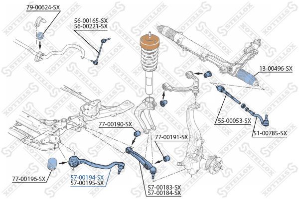 рычаг левый!\ BMW E70/E71 07> 57-00194-SX STELLOX