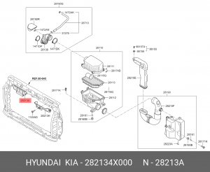 Воздуховод системы вентиляции 282134X000 HYUNDAI KIA