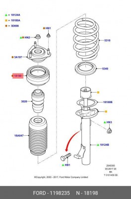 подшипник опоры амортизатора пер.!\ Ford Fusion/ Fiesta 1 198 235 FORD