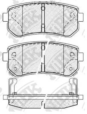 Колодки тормозные HYUNDAI Accent KIA Rio (05-) задние (4шт.) NIBK PN0436 NIBK