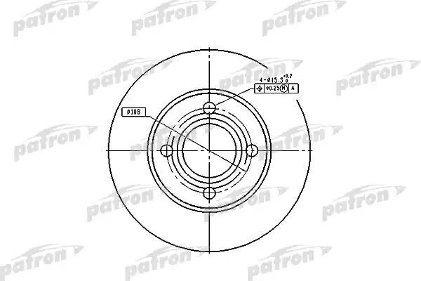 Диск тормозной AUDI 80 (86-91),100 (76-88) передний (1шт.) PATRON PBD1521 PATRON