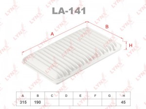 Фильтр воздушный подходит для TOYOTA Camry(V30) 2.4-3.0 01-06/Windom 3.0 01/Esti LA-141 LYNXAUTO