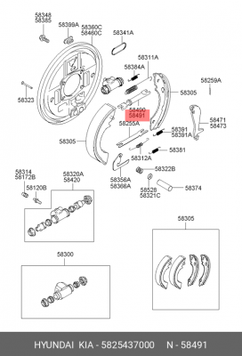 Регулятор зазора между колодками 58254-37000 5825437000 HYUNDAI KIA