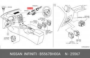 Блок подрулевого перереключателя NISSAN B5567-BH00A B5567-BH00A NISSAN