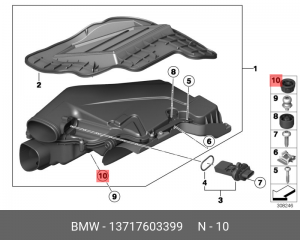 отбойник капота! резиновый\ BMW F30/F31 11> 13 71 7 603 399 BMW