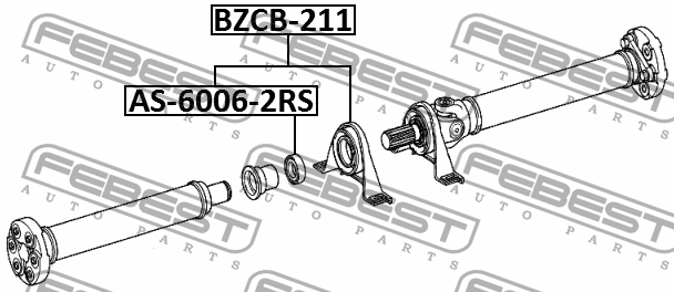 Опора кардана с подшипником MERCEDES W210 BZCB-211 BZCB-211 FEBEST