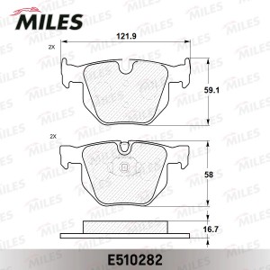 Колодки тормозные задние (Смесь CERAMIC серия PRO) BMW E90/E91/E60/E61/E70/E71 ( E510282 MILES