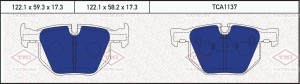 колодки дисковые задние!\ BMW 5(E60) 03> TCA1137 TATSUMI
