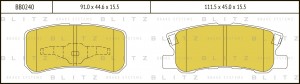 Колодки тормозные дисковые задние MITSUBISHI Pajero 00- BB0240 BB0240 BLITZ