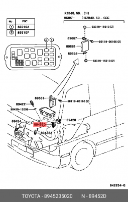 датчик положения дроссельной заслонки!\ Toyota 89452-35020 TOYOTA