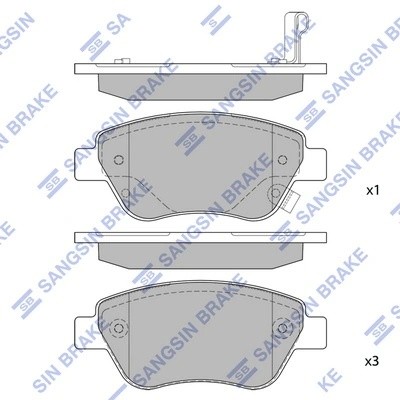 Колодки тормозные OPEL CORSA D 06 передние SP1810 SP1810 SANGSIN