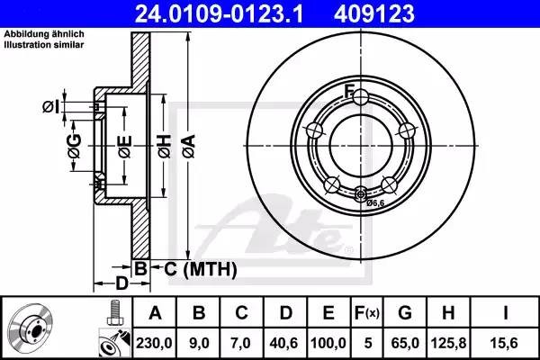 24.0109-0123.1 диск тормозной задний!\ Audi A2/A3/TT,VW Bora/Golf 1.4-1.9TDi 96> 24.0109-0123.1 ATE