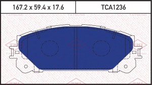 Колодки тормозные дисковые передние LEXUS RX 08-TOYOTA Highlander 08- TCA1236 TCA1236 TATSUMI