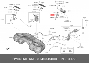 Фильтр HYUNDAI Genesis (18-20) вентиляции бака топливного OE 31453J5000 HYUNDAI KIA