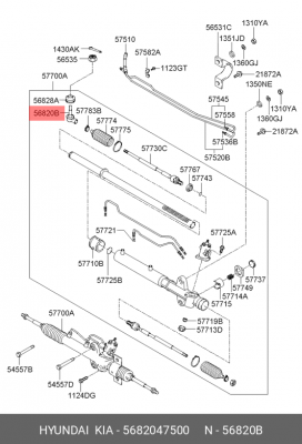 Наконечник рулевой тяги HYUNDAI Porter 2 OE 5682047500 HYUNDAI KIA