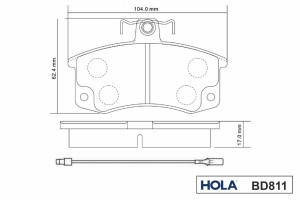 Колодки тормозные дисковые передние для а/м ВАЗ 2110 HOLA BD811 HOLA