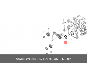 Сальник коленвала SSANGYONG Actyon (10-),Actyon Sports (12-),Rexton (12-) (D20)  6719970146 SSANG YONG