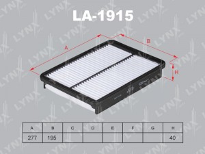 фильтр воздушный!\ KIA Sorento, Hyundai Santa Fe 2.0CRDi/4WD 09> LA-1915 LYNXAUTO