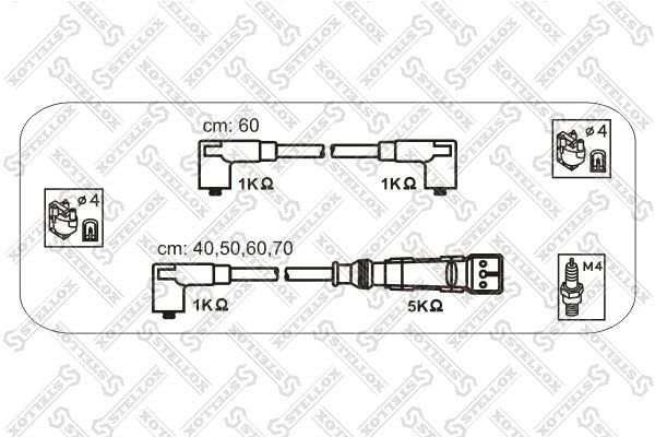 к-кт проводов!\ VW Golf 1.3 84-88/1.6 92-95 10-38338-SX STELLOX
