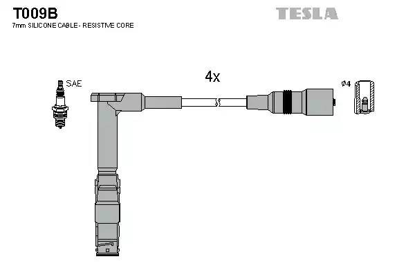 к-кт проводов!\ MB W124/W210 1.8/2.0/2.3 M111.920/940/960 92> T009B TESLA