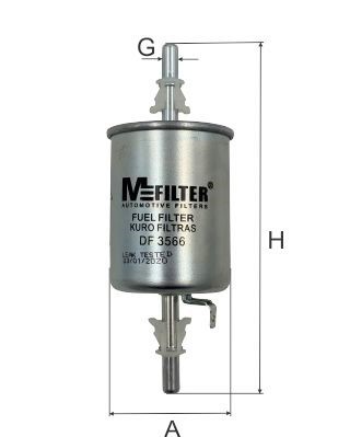 фильтр топливный!\ Chevrolet Aveo/Kalos 1.2i/1.4i 02> DF3566 MFILTER AUTOMOTIVE FILTERS