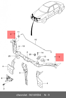 Отбойник OPEL Kadett (85-93) крышки багажника OE 96169594 GENERAL MOTORS