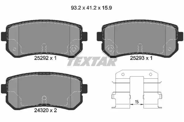 Колодки тормозные HYUNDAI Accent (06-),i30 KIA Ceed,Rio (05-) задние (4шт.) TEXT 2529201 TEXTAR