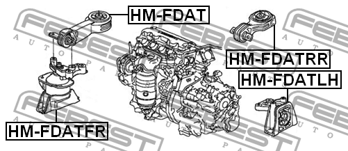Опора двигателя передняя (гидравл) HONDA CIVIC FD 2006-2012 HM-FDATFR HM-FDATFR FEBEST