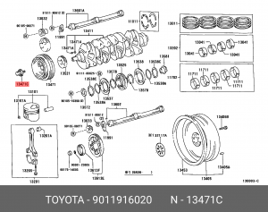 болт шкива коленвала!\ Toyota Camry 90119-16020 TOYOTA