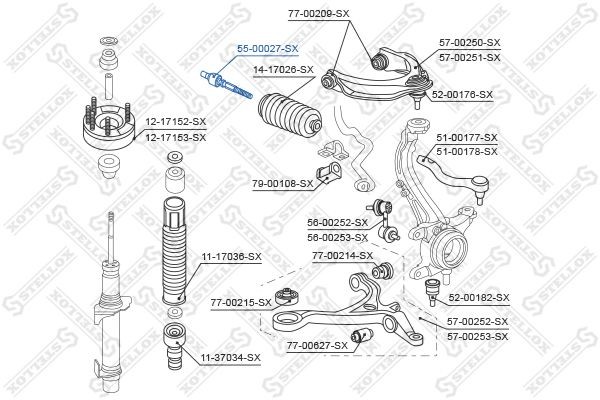 тяга рулевая!\ Honda Accord 08> 55-00027-SX STELLOX