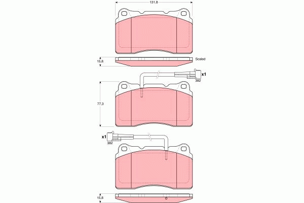 GDB1603 666 02=FDB1334=221020 !колодки дисковые п.\ Alfa 166 2.0i-3.0i V6 98-00 GDB1603 TRW