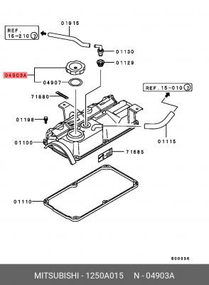 Крышка маслозаливной горловны MITSUBISHI 1250A015 1250A015 MITSUBISHI