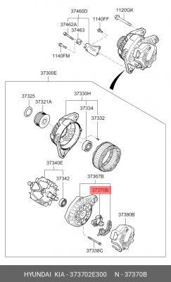 Регулятор напряжения 373702E300 373702E300 HYUNDAI KIA