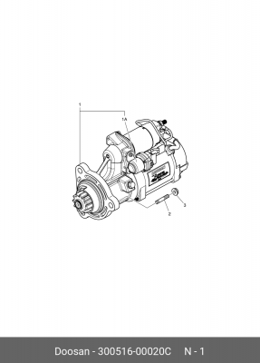 300516-00020C Стартер Solar 340/420 LC-V, 300516-00020, TT16650 30051600020C DOOSAN