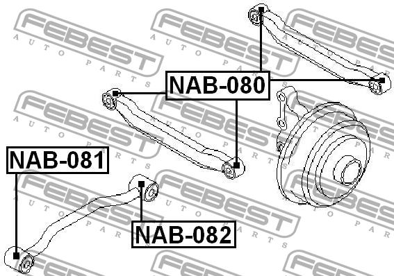 Сайлентблок задн прод рычага задний NISSAN PRIMERA P10E 1990.06-1996.06 NAB-082 NAB-082 FEBEST