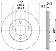 Диск торм. Skoda Fabia (99-)/VW Polo (01-) перед. d=239 (DF 180127)  2шт DF180127 TRIALLI