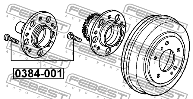 Шпилька колеса HONDA М12х36х1.5 FEBEST 0384-001 FEBEST