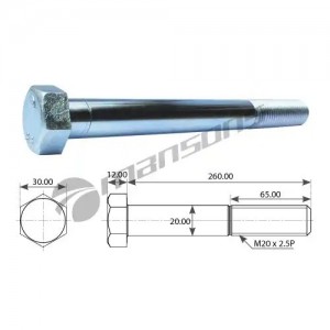 Болт М20*260*2,5 DIN 931/G 8.8 M20260 MANSONS