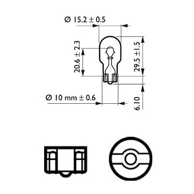 Лампа 12V W16W W2.1x9.5d PHILIPS 12067CP PHILIPS