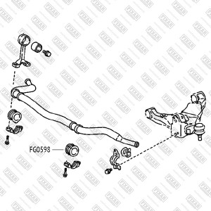 втулка стабилизатора переднего!\ Toyota Land Cruiser Prado 150 09>, Lexus GX460  FG0598 FIXAR