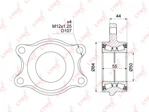 Подшипник ступицы задний  подходит для INFINITI FX35/45(S50) 02-08, NISSAN Elgra WB-1032 LYNXAUTO