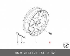 колесный болт!M14x1.5/SW17MM\BMW 7' E67, Phantom Coupe, Series II, Drophead, RR1 36 13 6 781 153 BMW