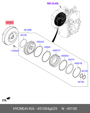 Гидротрансформатор HYUNDAI/KIA 451004G625 HYUNDAI KIA