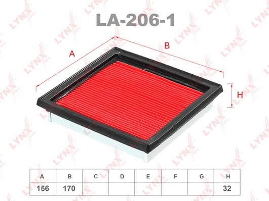 Фильтр воздушный подходит для NISSAN Micra 1.0-1.4 00/Note 1.4 06 LA-206-1 LA-2061 LYNXAUTO