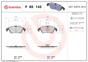 Колодки тормозные P85145 P85145 BREMBO