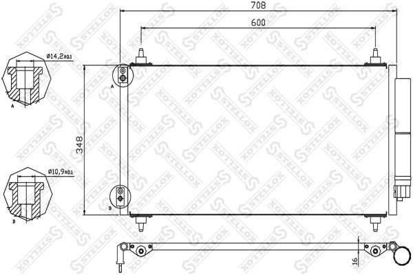 радиатор кондиционера!\ Citroen C8 2.2HDi 02> 10-45410-SX STELLOX