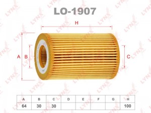 Фильтр масляный MERCEDES C,E,S,ML,G,Sprinter (M112,M113) LAND ROVER Range Rover  LO-1907 LYNXAUTO