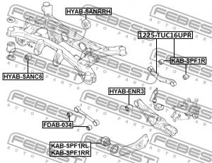 Сайлентблок заднего поперечного рычага KAB-SPF1R FEBEST